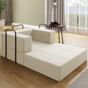 Ver imagem 3 de Poltrona Cama Modular 90 Cm Monaco Linho Bege Vconcept Bege