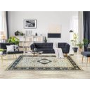 Ver imagem 2 de Tapete Sala 240x350 Cm Classico Oriental Bege Borda Azul