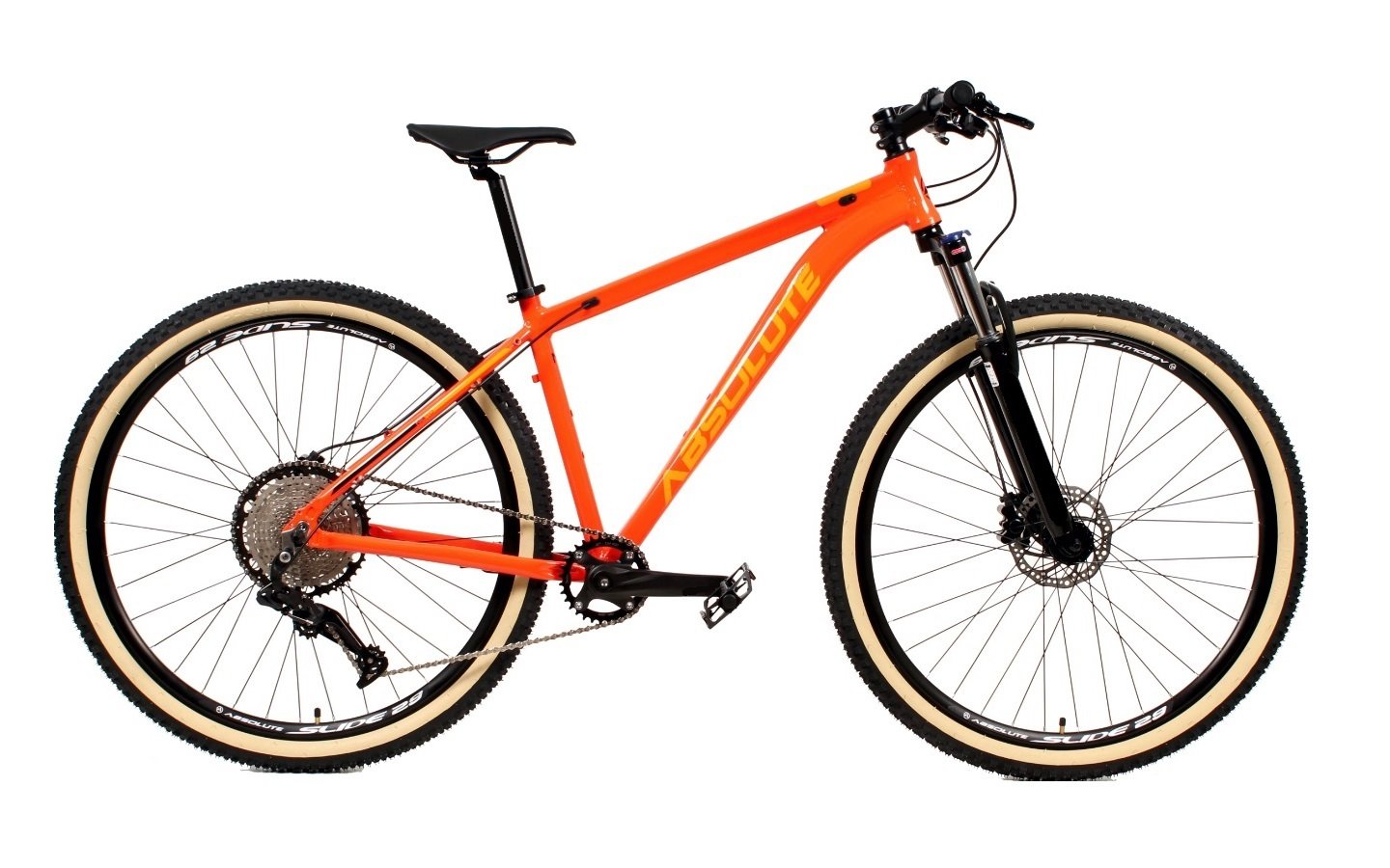 Bicicleta 29 Absolute Nero 4 12v Trava K7 11/50 Freios Hidráulicos Kit 1x12 - Laranja Tam.17