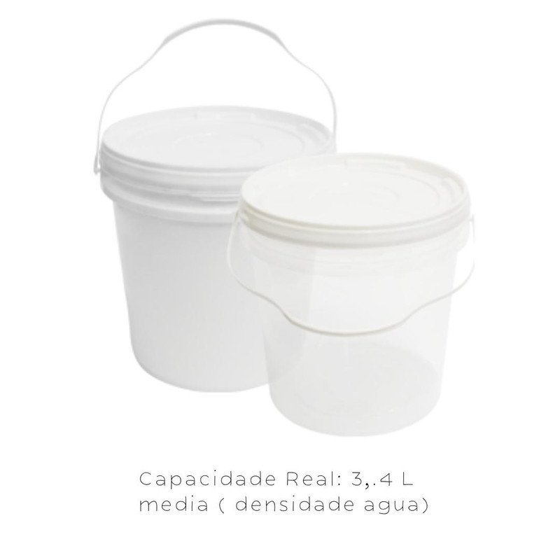 Balde Alça Plastica para tinta Transp 3.2L - 5 Pçs - 4