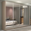 Ver imagem 1 de Guarda Roupa Casal 100% MDF BP com 4 Portas Espelhos Zermatt Bege