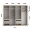 Ver imagem 4 de Guarda Roupa Casal 100% MDF BP com 4 Portas Espelhos Zermatt Bege