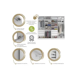 Guarda Roupa Casal 100% MDF BP com 4 Portas Espelhos Zermatt - 6