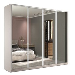 Guarda Roupa Casal 100% MDF BP com 4 Portas Espelhos Zermatt - 8