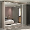 Ver imagem 2 de Guarda Roupa Casal 100% MDF BP com 4 Portas Espelhos Zermatt Bege