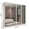 Guarda Roupa Casal 100% MDF BP com 4 Portas Espelhos Zermatt - 3
