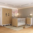 Ver imagem 2 de Quarto de Bebê Completo Berço Americano 3 em 1 Colchão Suspiro Multimóveis Mp4636 Branco/