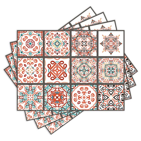 Jogo Americano com 4 peças - Azulejos - Abstrato - Geométrico - 1399Jo - 1