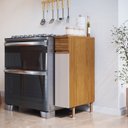 Ver imagem 1 de Balcão de Cozinha Porta Condimentos 1 Porta 20cm com Pés e Tampo 100% BP Organic Marrom/Nature/Sand