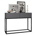 Ver imagem 2 de Buffet com 2 Gavetas Pés de Ferro Preto Eros 90 Estilo Industrial Pequeno para Cozinha Cinza Fosco