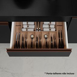 Armário de Cozinha Completa de Canto 402cm Preto Reims Madesa 04 - 8