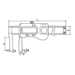 Paquímetro Digital para Medições de Canais e Ranhuras Internas Capacidade 50-150mm Resolução - 2