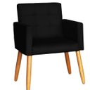 Ver imagem 1 de Poltrona Decorativa para Sala de Espera Comercial Tecido Suede Base de Madeira Pés Palito