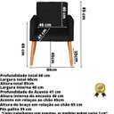 Ver imagem 2 de Poltrona Decorativa para Sala de Espera Comercial Tecido Suede Base de Madeira Pés Palito