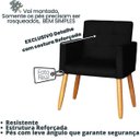 Ver imagem 3 de Poltrona Decorativa para Sala de Espera Comercial Tecido Suede Base de Madeira Pés Palito