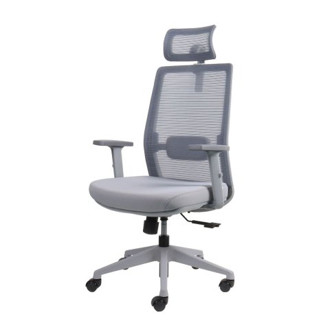 Cadeira Escritório Nr-17 Presidente BLM144 Vitalis Blume Tela Mesh Cinza Base Rodizio PU