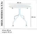 Ver imagem 5 de Jogo Mesa Redonda para Restaurante Comércio com 4 Cadeiras Iso Cinza Base Branca Ecomhome