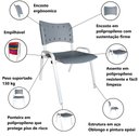 Ver imagem 7 de Jogo Mesa Redonda para Restaurante Comércio com 4 Cadeiras Iso Cinza Base Branca Ecomhome