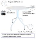 Ver imagem 6 de Jogo Mesa Redonda para Restaurante Comércio com 4 Cadeiras Iso Cinza Base Branca Ecomhome