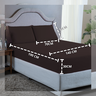 Conjunto Lençol Cama Casal 3 Peças 400 Fios com Elástico e Fronhas Toque Macio:marrom - 3