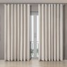 Cortina Luxo Blecaute com Voil Gaze Linho 2,70m X 2,30m Blackout para Sala Quarto Porta Balão Bege - 2