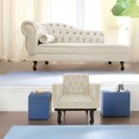 Ver imagem 1 de Kit Diva Recamier Juliana 160cm Lado Direito e 01 Poltrona Classic Suede Bege - Amarena Móveis