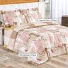 Kit Edredom Rosê Estampado Patchwork King Size + Jogo de Cama - 6 Peças - 3