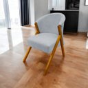 Ver imagem 2 de Poltrona Decorativa para Sala You Bouclé Premium Braça Amadeirada
