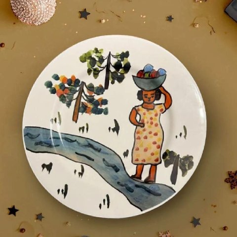 Prato Raso Rio Naif 27,5cm Estampado Strauss