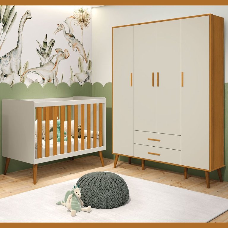 Guarda Roupa Infantil 4 Portas 2 Gavetas Isis Areia Acetinado Savana Pés Retrô Quarto de Bebê Reller Guarda Roupa Infantil 4 Portas 2 Gavetas Isis Areia Acetinado Savana Pés Retrô Quarto de Bebê Reller