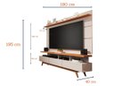 Ver imagem 2 de Rack com Painel para TV 70" Sala Vivare Wood 1,80 Giga Móveis:OffWhite/Nature