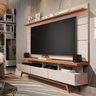Rack com Painel para TV 70" Sala Vivare Wood 1,80 Giga Móveis:OffWhite/Nature - 1