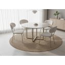 Ver imagem 3 de Kit 2 Cadeiras de Jantar Boucle Off White Base Champagne Luxo