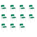 Ver imagem 1 de Kit 11 Cadeiras Infantil Iso, Escola, Base Branco- Verde Escuro