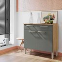 Ver imagem 4 de Balcão de Cozinha 90cm Nala 2 Portas 2 Gavetas Kits Paraná Freijó Gris