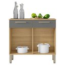 Ver imagem 3 de Balcão de Cozinha 90cm Nala 2 Portas 2 Gavetas Kits Paraná Freijó Gris