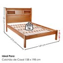 Ver imagem 3 de Cama Queen Madeira Macica Veneza 169 cm Mogno Mell Nath