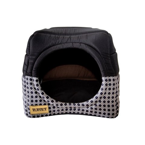 Cama Iglu e Toca para Gato Luppet Luxo Preto Vime - G