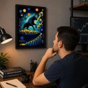 Ver imagem 4 de Quadro Bull Market Criptomoedas | Arte Gamer Trader A4