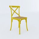 Ver imagem 2 de Kit 2 Cadeiras Cross Katrina X em Aço para Mesa Sala Cozinha Assento Bege - Amarelo/bege