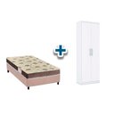 Ver imagem 1 de Cama Box Solteiro CRC + D28 Orthoflex + Armário Multiuso Margarida Branco