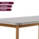 Ver imagem 3 de Mesa para Sala de Jantar 180 100% MDF com Vidro Canto Copo Dublin Marrom