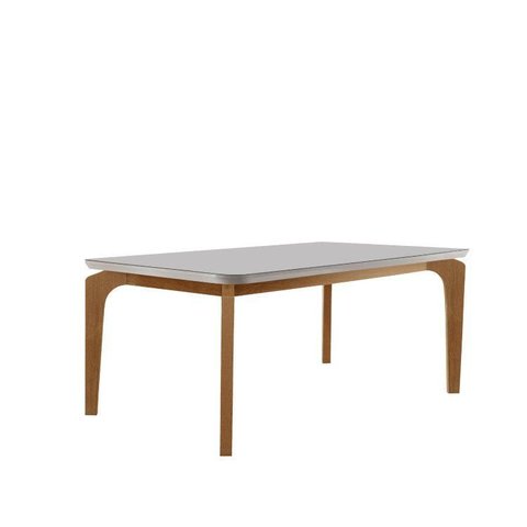 Mesa para Sala de Jantar 180 100% MDF com Vidro Canto Copo Dublin Marrom