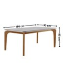 Ver imagem 2 de Mesa para Sala de Jantar 180 100% MDF com Vidro Canto Copo Dublin Marrom