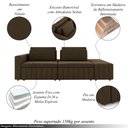 Ver imagem 3 de Sofá Ilha com Encosto e Almofadas Móveis Olimpo 265cm Modulado Veludo Marrom G45 - Gran Belo