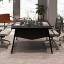 Ver imagem 5 de Plataforma de Trabalho para 2 Pessoas com Caixas de Tomadas 150cm Industrial Executive Preto