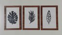 Ver imagem 1 de Kit com 3 Quadros Mdf com Moldura Cor Tabaco com Folhas Decorativas