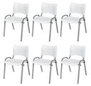 Ver imagem 2 de Cadeira Iso Base Cinza, Igreja, Escola, Escritório - Branco Kit 6 Peças