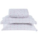 Ver imagem 1 de Cobre Leito Casal Padrão Decor Bordado 200 Fios 3 Peças - Branco/pink