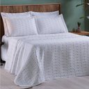 Ver imagem 3 de Cobre Leito Casal Padrão Decor Bordado 200 Fios 3 Peças - Branco/pink